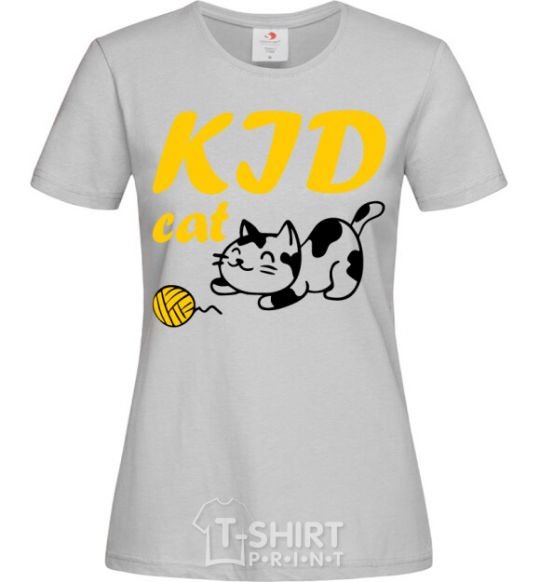 Женская футболка Kid cat Серый фото