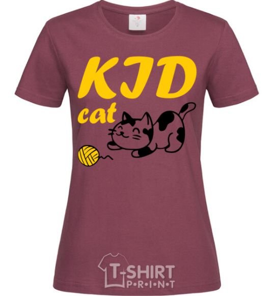Женская футболка Kid cat Бордовый фото