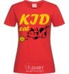 Женская футболка Kid cat Красный фото