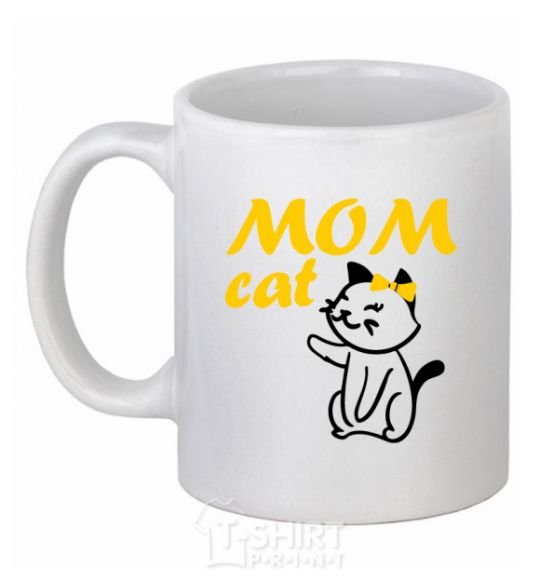 Ceramic mug Mom cat White фото