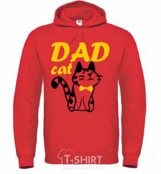 Men`s hoodie Dad cat bright-red фото