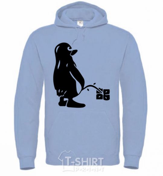 Men`s hoodie Linux sky-blue фото