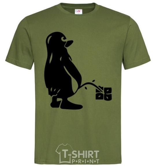 Мужская футболка Linux Оливковый фото