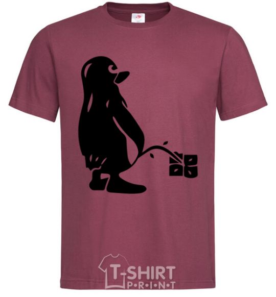 Мужская футболка Linux Бордовый фото