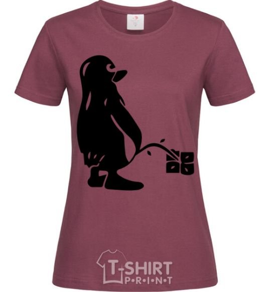 Women's T-shirt Linux burgundy фото