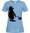 Women's T-shirt Linux sky-blue фото