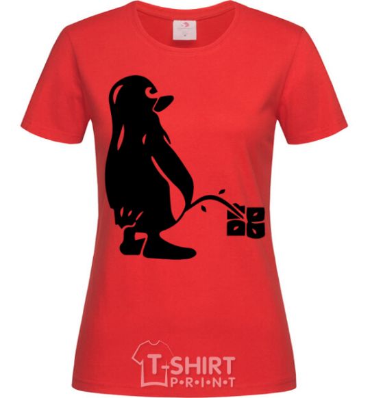 Women's T-shirt Linux red фото