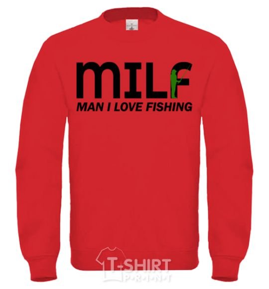 Sweatshirt Man i love fishing yellow фото