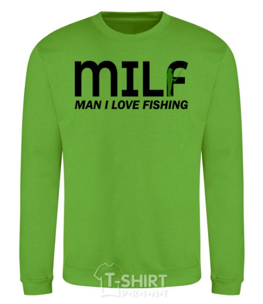 Sweatshirt Man i love fishing orchid-green фото