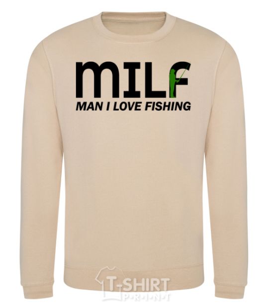 Sweatshirt Man i love fishing sand фото