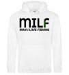 Men`s hoodie Man i love fishing White фото