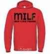 Men`s hoodie Man i love fishing bright-red фото