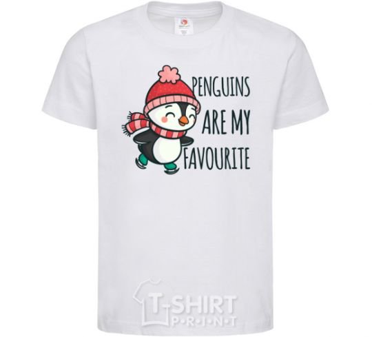 Kids T-shirt Penguins are my favourite White фото