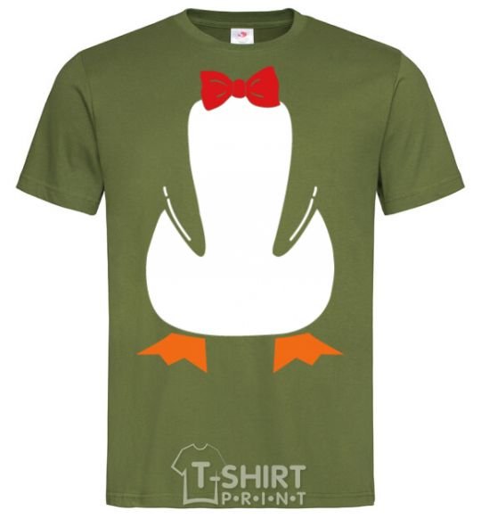 Мужская футболка Penguin suit Оливковый фото
