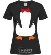 Women's T-shirt Penguin suit black фото
