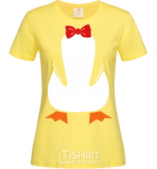 Women's T-shirt Penguin suit cornsilk фото