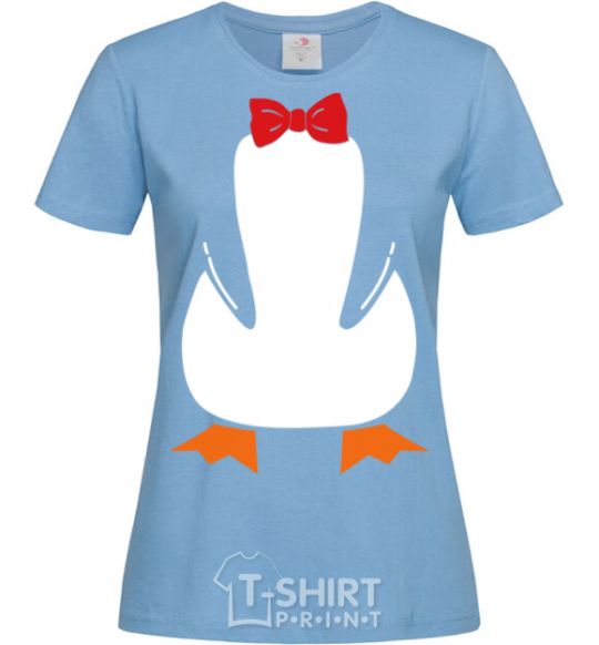 Women's T-shirt Penguin suit sky-blue фото