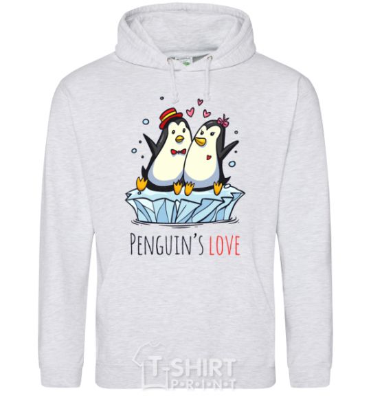 Men`s hoodie Penguin's love sport-grey фото