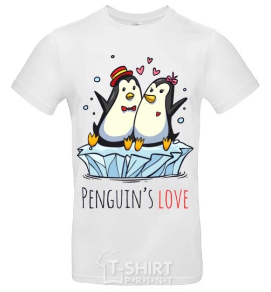 Мужская футболка Penguin's love Белый фото
