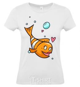 Women's T-shirt Fish girl White фото