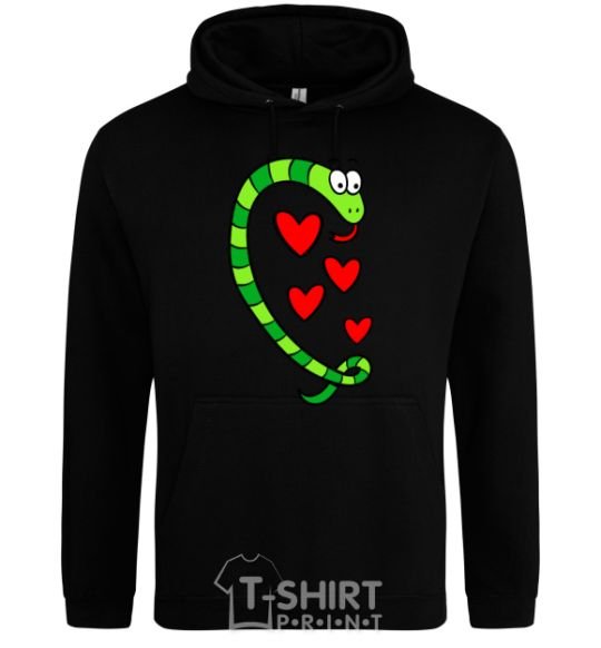 Men`s hoodie Love snake boy black фото