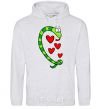 Men`s hoodie Love snake boy sport-grey фото