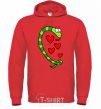 Men`s hoodie Love snake boy bright-red фото