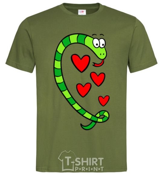 Men's T-Shirt Love snake boy millennial-khaki фото