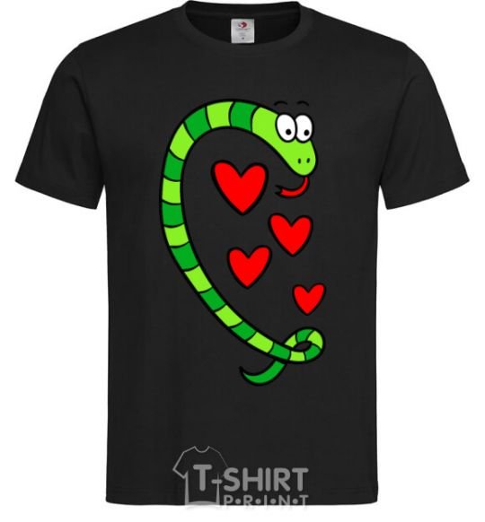 Men's T-Shirt Love snake boy black фото