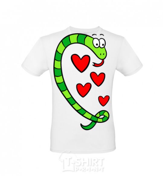 Men's T-Shirt Love snake boy White фото