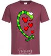 Men's T-Shirt Love snake boy burgundy фото