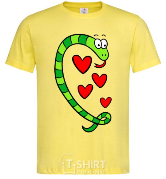 Men's T-Shirt Love snake boy cornsilk фото