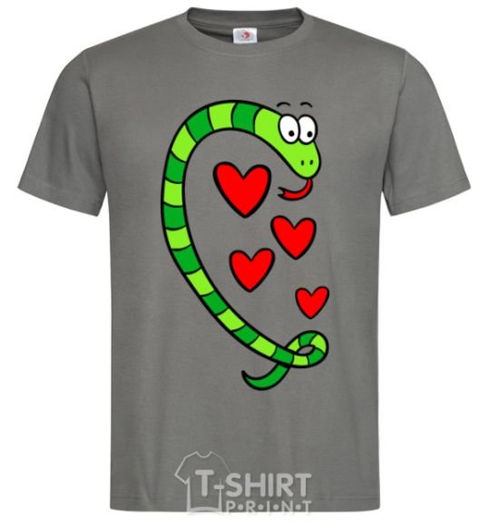 Men's T-Shirt Love snake boy dark-grey фото