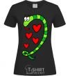 Женская футболка Love snake girl Черный фото