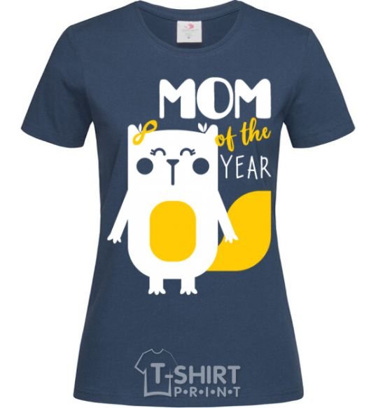 Women's T-shirt Mom of the year navy-blue фото