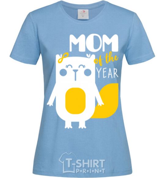 Women's T-shirt Mom of the year sky-blue фото