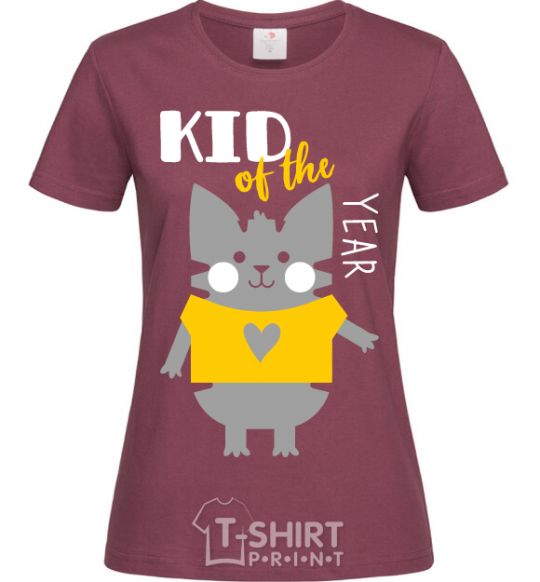 Women's T-shirt Kid of the year burgundy фото