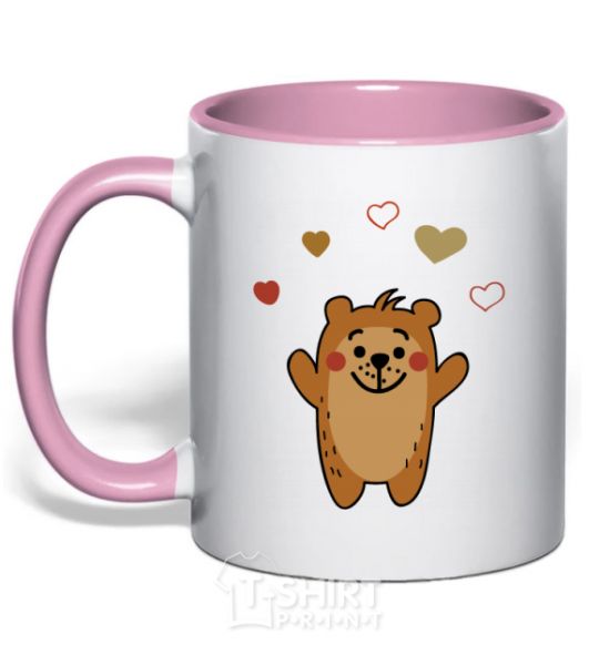 Чашка с цветной ручкой Kid bear Нежно розовый фото