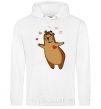 Men`s hoodie Papa bear White фото