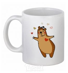 Ceramic mug Papa bear White фото
