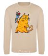 Sweatshirt Cat boy love sand фото