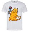 Men's T-Shirt Cat boy love White фото