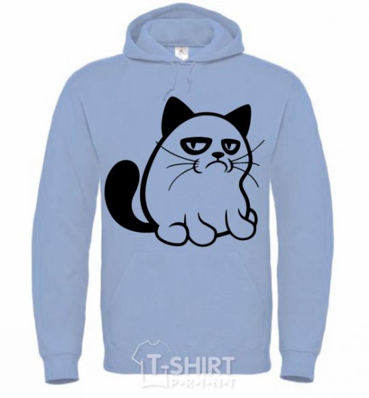 Men`s hoodie Grupy cat boy sky-blue фото