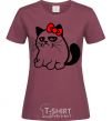 Women's T-shirt Grupy cat girl burgundy фото