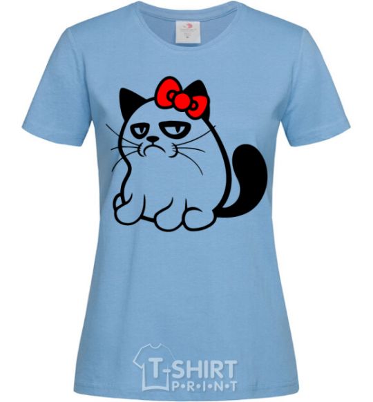 Women's T-shirt Grupy cat girl sky-blue фото