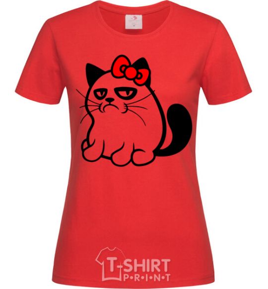 Women's T-shirt Grupy cat girl red фото