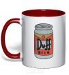 Mug with a colored handle Duff red фото