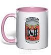 Mug with a colored handle Duff light-pink фото