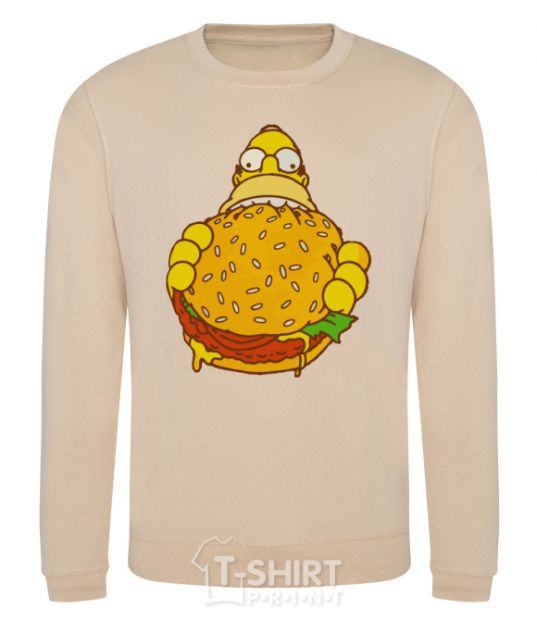 Sweatshirt Homer's eating a burger sand фото