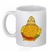 Ceramic mug Homer's eating a burger White фото